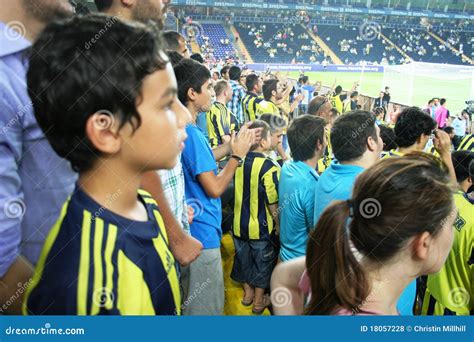 Cheering Fans in Soccer Stadium Editorial Stock Photo - Image of ...