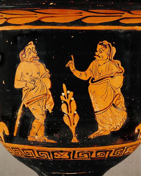 Dispute between man and wife, comedy scene. Krater from Apulia, mid 4th Inv. IV 466 ...