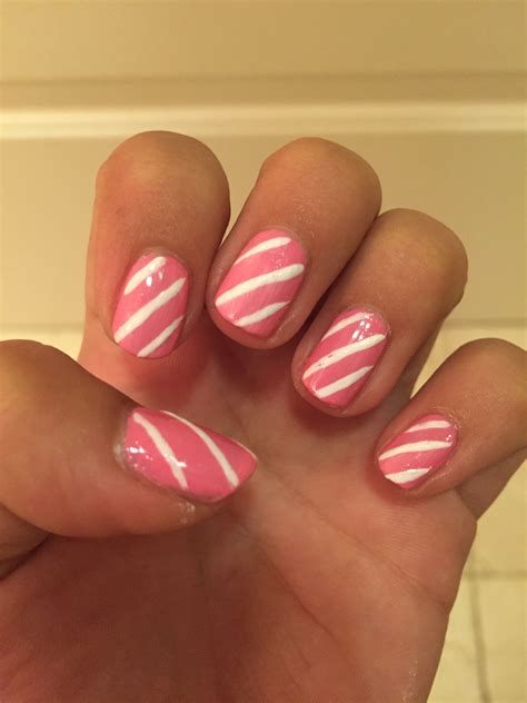 Pretty Pink and White Striped Nails | Striped nails, Nails, Nail art stripes