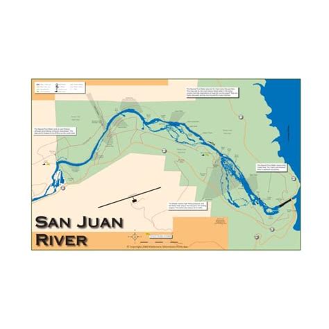 San Juan River 11x17 Fly Fishing Map - MasterBasser