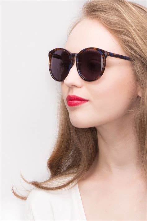 Vapor - Round Blue Floral Frame Sunglasses For Women | Eyebuydirect Canada