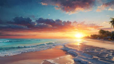 1920x1080 Resolution Sunrise HD Beach Sand 1080P Laptop Full HD Wallpaper - Wallpapers Den