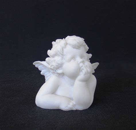 Little Angel thinking statue made of Alabaster - eStatueShop