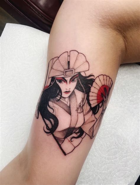 I thought you guys might appreciate my Avatar Kyoshi tattoo! Done by my ...