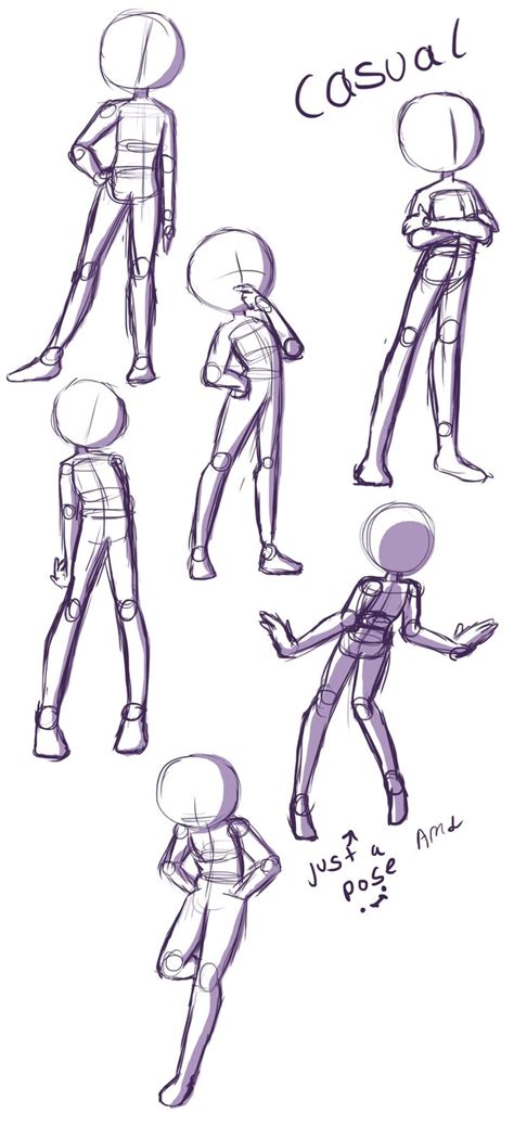 Here's a reference page just for drawing casual or relaxed standing ...