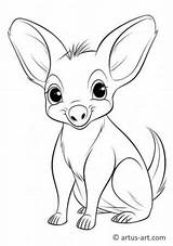 Cute Aardvark Coloring Page » Free Download Artus Art sketch template