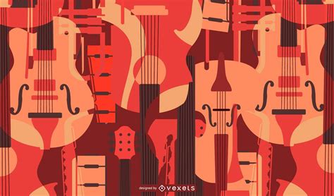 Flat String Music Instruments Background Vector Download