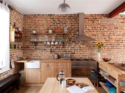 50 Trendy and Timeless Kitchens with Beautiful Brick Walls | Brick wall kitchen, Timeless ...