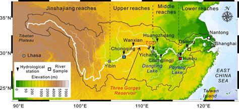 Map of the Changjiang River catchment with the sampling sites. Major ...