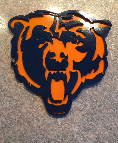 Chicago Bears Metal Art Wall Decor Sign Mancanve CNC man cave garage ...