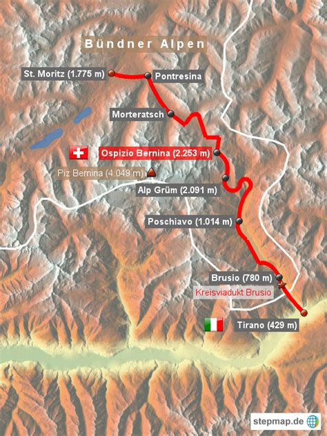 Bernina Express Route Map