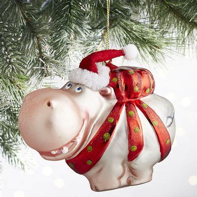 Christmas Hippo Ornament