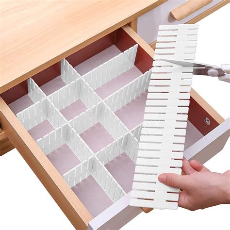 Drawer Divider 8pcs Adjustable DIY Storage Organizer Separator for ...