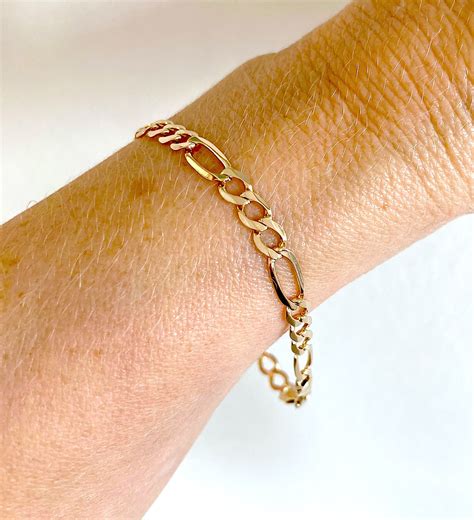 9ct gold chain bracelet solid 9ct gold chain bracelet | Etsy