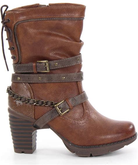 Mustang Ankle Boots 1292-603-307 cognac - Stilettoshop.eu webstore