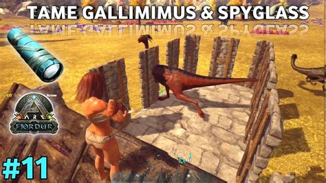 MAKE AWESOME SPYGLASS || TAME GALLIMIMUS || ARK FJORDUR GAMEPLAY #11 ...