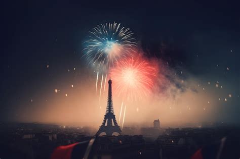 Premium AI Image | Fireworks in the sky over Eiffel tower in Paris