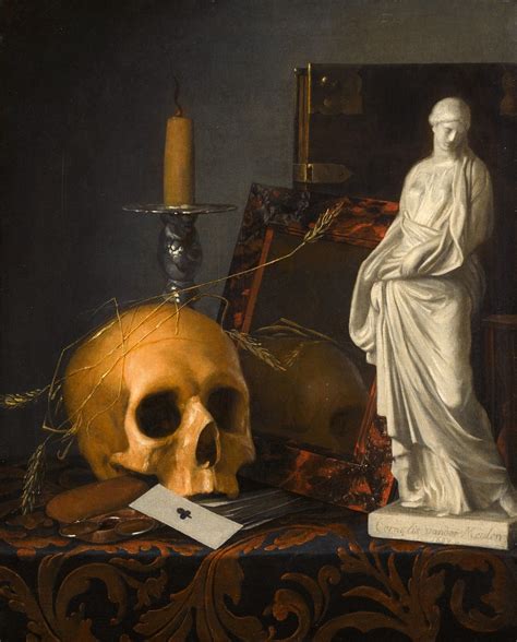 CORNELIS VAN DER MEULEN | VANITAS STILL LIFE WITH A SKULL, A GUTTERING ...