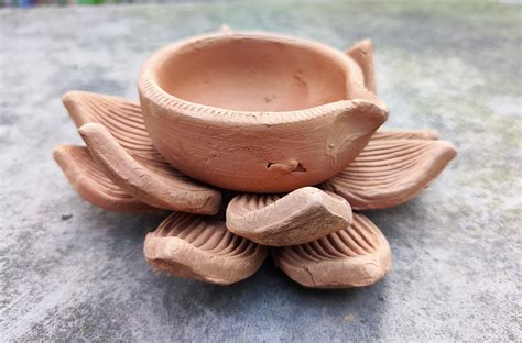 Terracotta Clay Diya for Puja, Akhand Diya for Puja, Terracotta ...