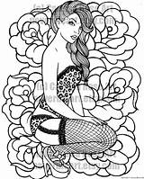 Pin Up Girl Coloring Pages At GetColoringscom  Free Printable sketch template