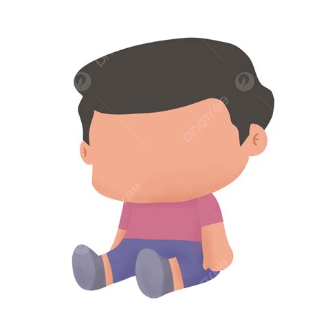 Sit Down Baby Kid Boy Flat Illustration, Baby, Boy, Kid PNG Transparent ...