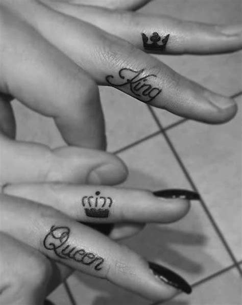 51 King and Queen Tattoos for Couples - StayGlam | Finger tattoos for ...