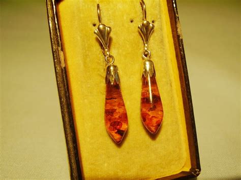 Antique amber earrings - Catawiki