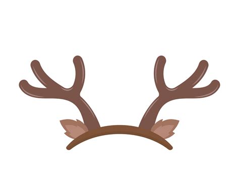 Antlers of elk or reindeer, christmas element, headband with antlers, vector cartoon style ...