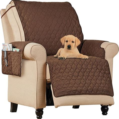 Amazon.com: Collections Etc Waterproof Quilted Recliner Cover with 3 Side Pockets and Strap to ...