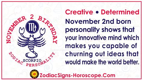 November 2 Zodiac (Scorpio) Horoscope Birthday Personality and Lucky Things