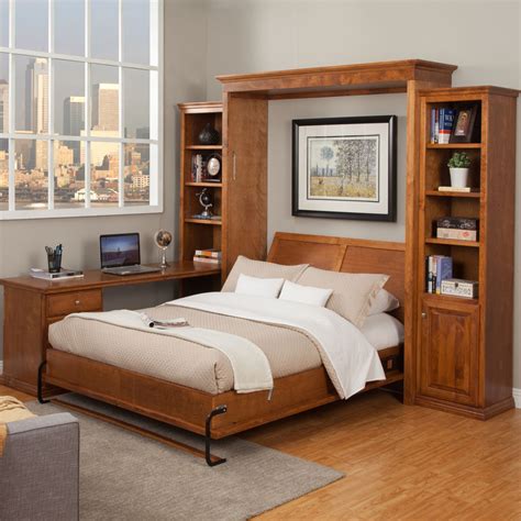 Standard Desk Murphy Bed | Hiddenbed | Desk Wall Bed | Remodel bedroom ...
