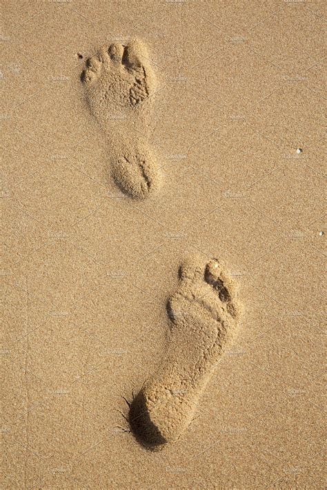 Footprints on sand on the beach | High-Quality Nature Stock Photos ...