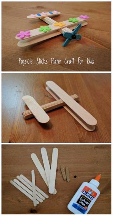 45 Easy and Creative DIY Popsicle Stick Crafts Ideas - HERCOTTAGE | Airplane crafts, Craft stick ...
