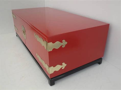 Henredon Furniture - Asian Style Red Lacquered Coffee Table