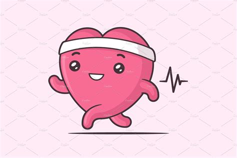 Running Heart Mascot | Healthcare Illustrations ~ Creative Market