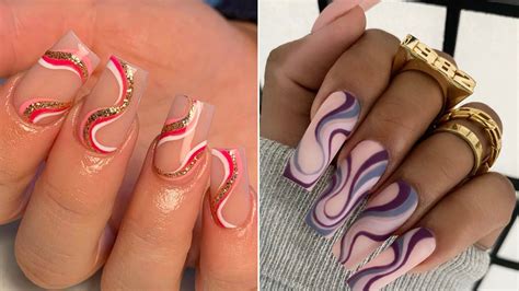 "Abstract Swirl" Nail Art Is the Dizzying Manicure Trend We Can't Get Enough Of — Photos | Allure