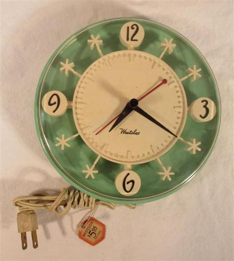Vintage Westclox Starburst Wall Clock Turquoise & White Works 1950s Mid Century #Westclox ...