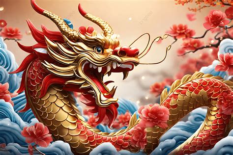 Vector Happy Chinese New Year 2024 Of The Dragon Background, Vector, Happy Chinese New Year 2024 ...