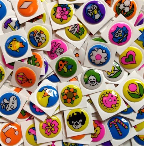 20pcs TINY PUFFY STICKERS Vintage Retro Goodness