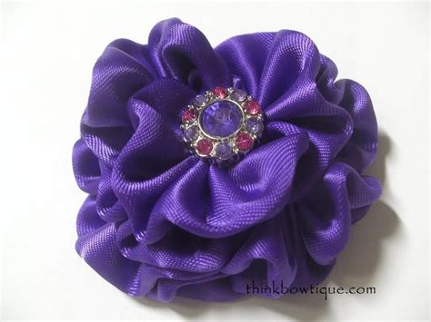 Satin ribbon flower tutorial - Think Bowtique Blog | Ribbon flower ...