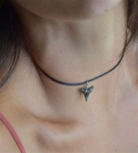 Shark Tooth Choker, Handmade Necklace, Real Ethical Fossilized Ancient Sharks Teeth, Small ...