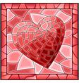Heart stained glass window with frame Royalty Free Vector