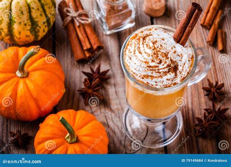 Pumpkin Spice Latte with Whipped Cream Stock Photo - Image of halloween, milk: 79149684