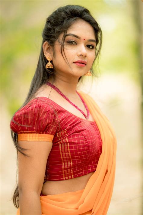 Preethi Sharma in half saree photoshoot stills - South Indian Actress ...