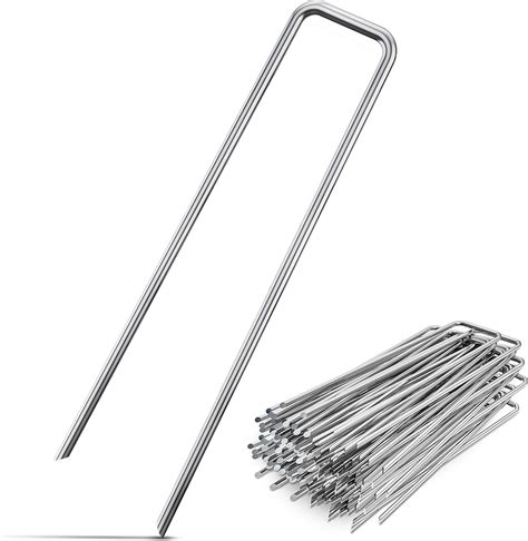 GardenGloss Heavy Duty Garden Pegs Made of Steel - Strong Metal Pegs for Membrane, Netting and ...