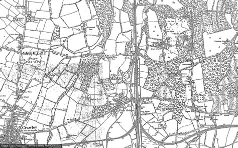 Historic Ordnance Survey Map of Three Bridges, 1909