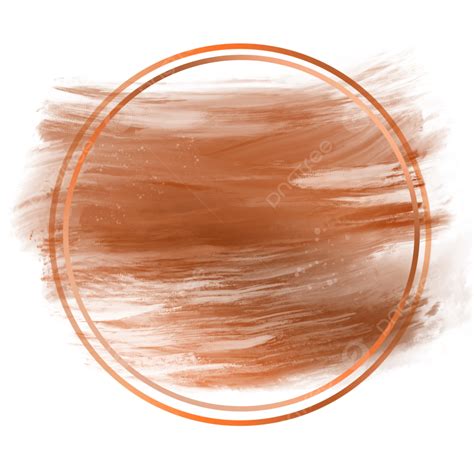 Golden Brown Abstract Paint Brush With Circle Frame, Golden Brown, Luxury, Wedding PNG ...