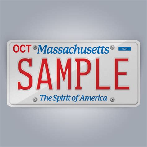 Massachusetts License Plate Replica, reflective