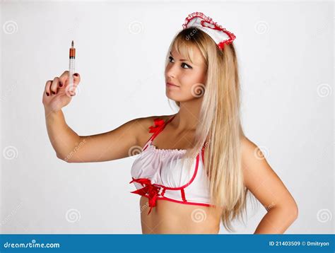 Nurse with syringe stock image. Image of nurse, adult - 21403509