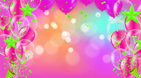 Happy Birthday Backgrounds Grand Opening Ceremony Vector Banner. Realistic Glossy Balloons ...